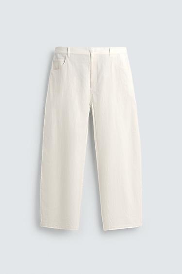 CALÇA BALLOON FIT FILIPE JARDIM X ZARA - Branco-marfim da Zara