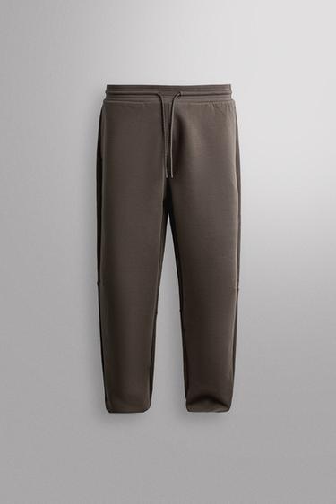 TECHNICAL TRACK PANTS — Dark brown 1