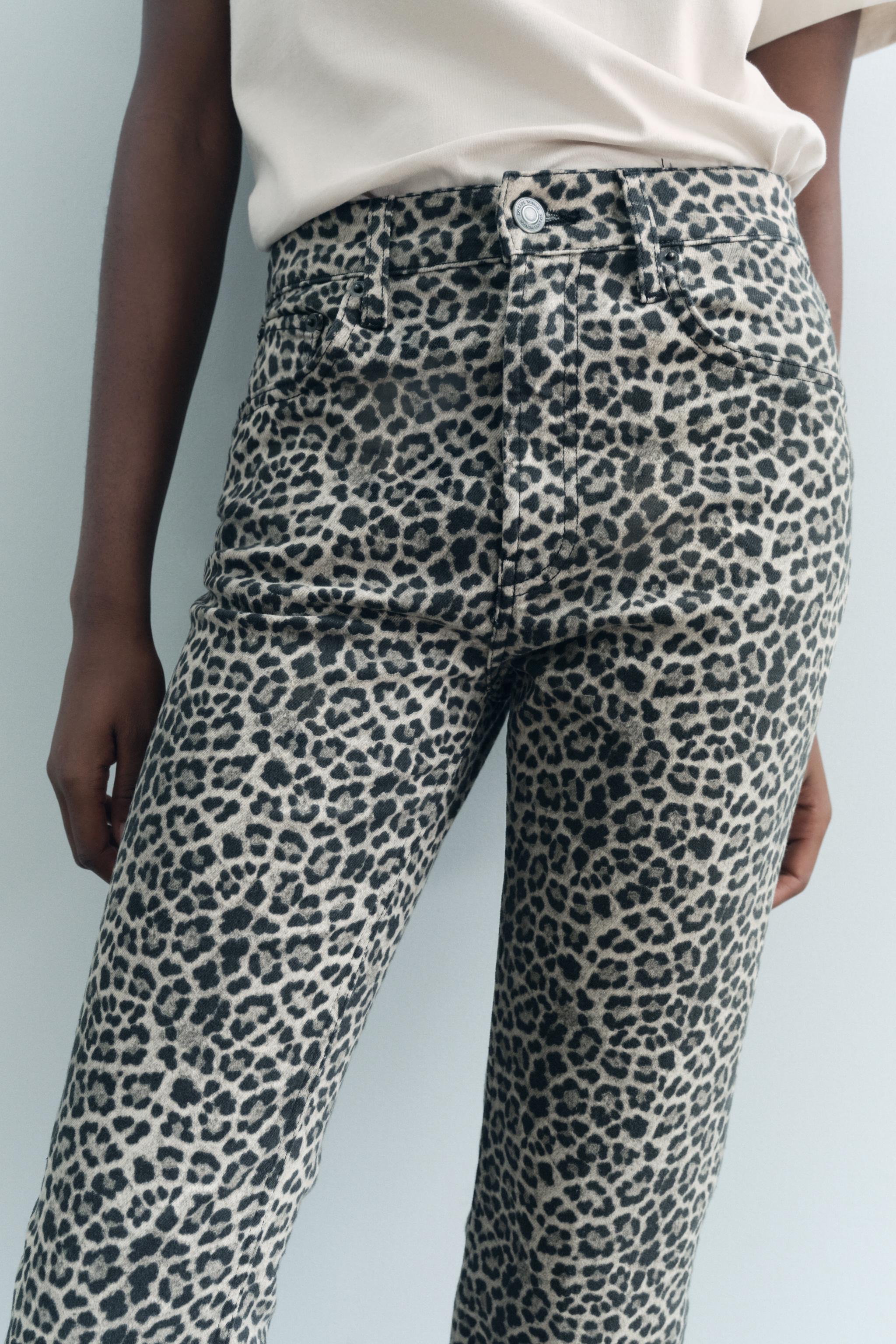 Leopard jeans zara online