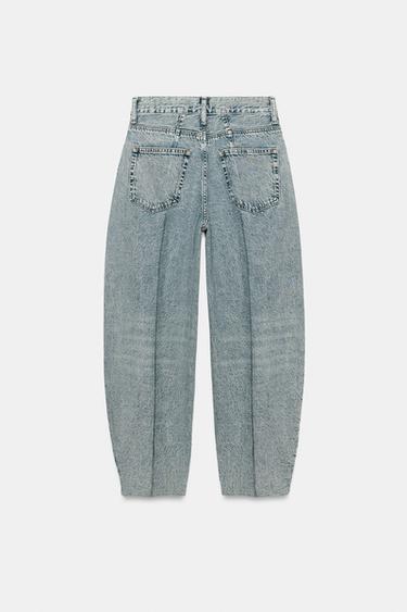 ZW COLLECTION HIGH-WAIST TAPERED JEANS - Light blue by Zara