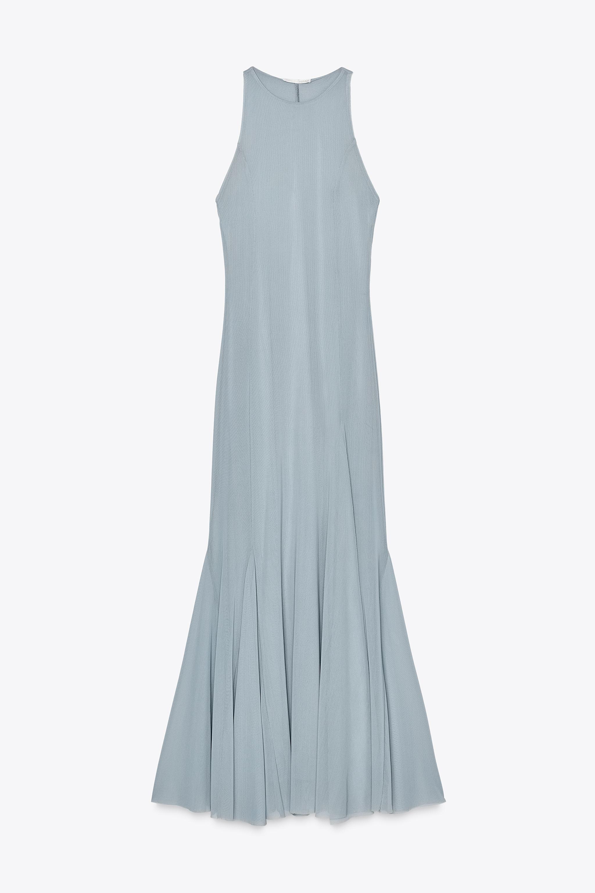 TULLE GODET MIDI DRESS