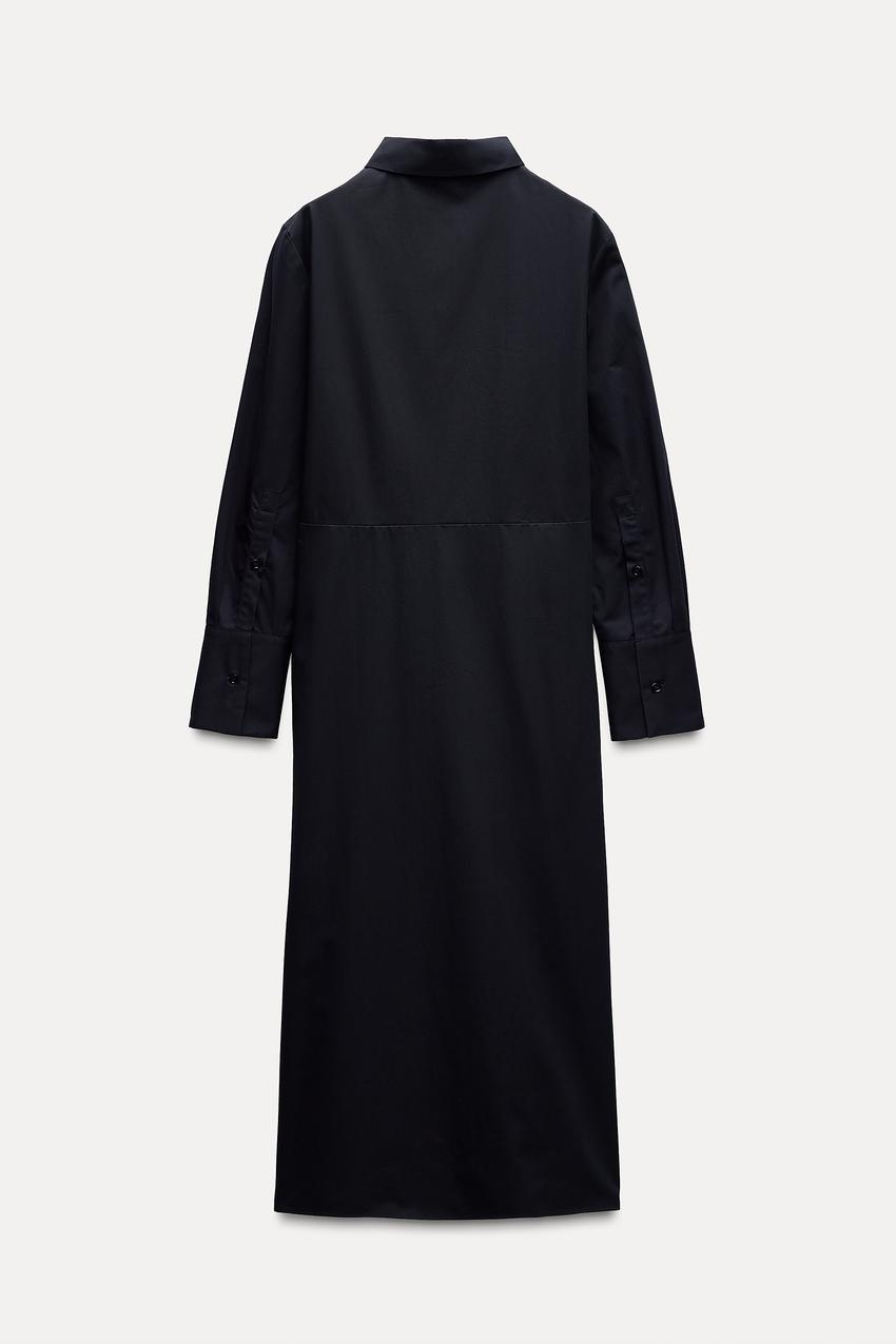 ZW COLLECTION ポプリン シャツワンピース - ネイビーブルー | ZARA 
