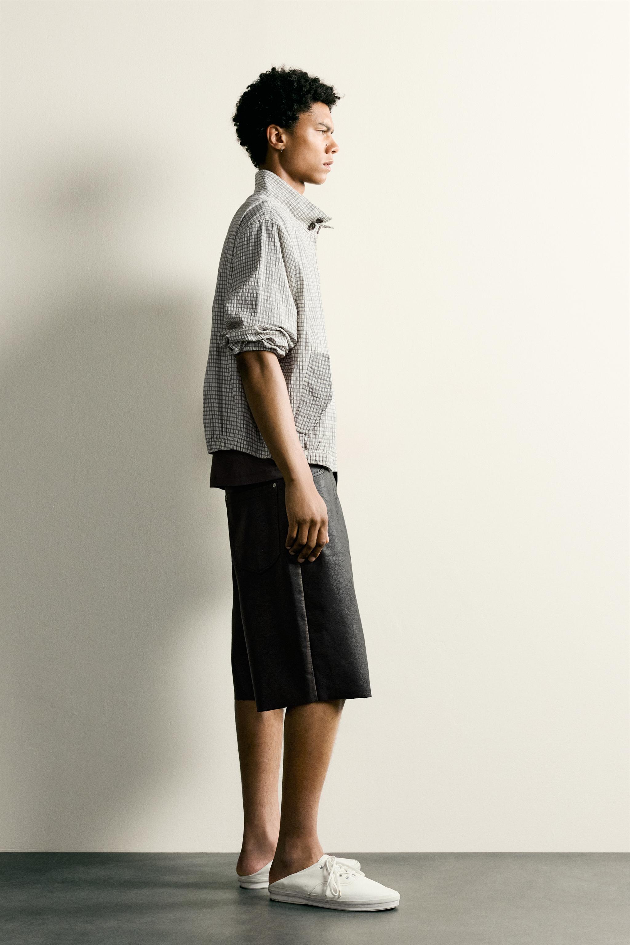 FAUX LEATHER RELAXED FIT SHORTS