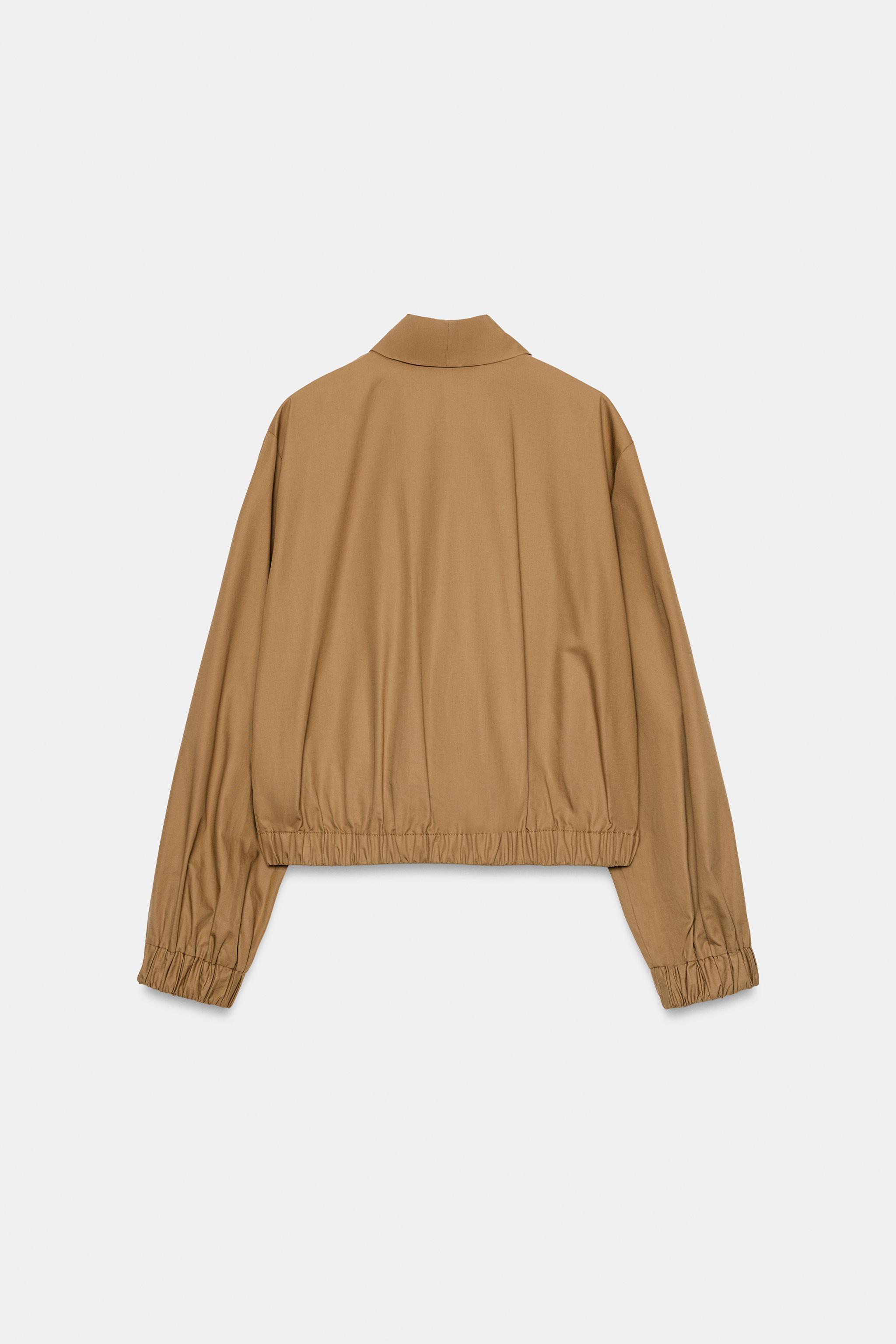 Zara ZW COLLECTION ÇAPRAZ KAPAMALI BOMBER GÖMLEK görsel 8