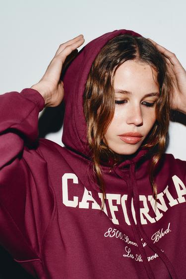 SWEAT VARSITY À VOLANT - Bordeaux de Zara - Image 3