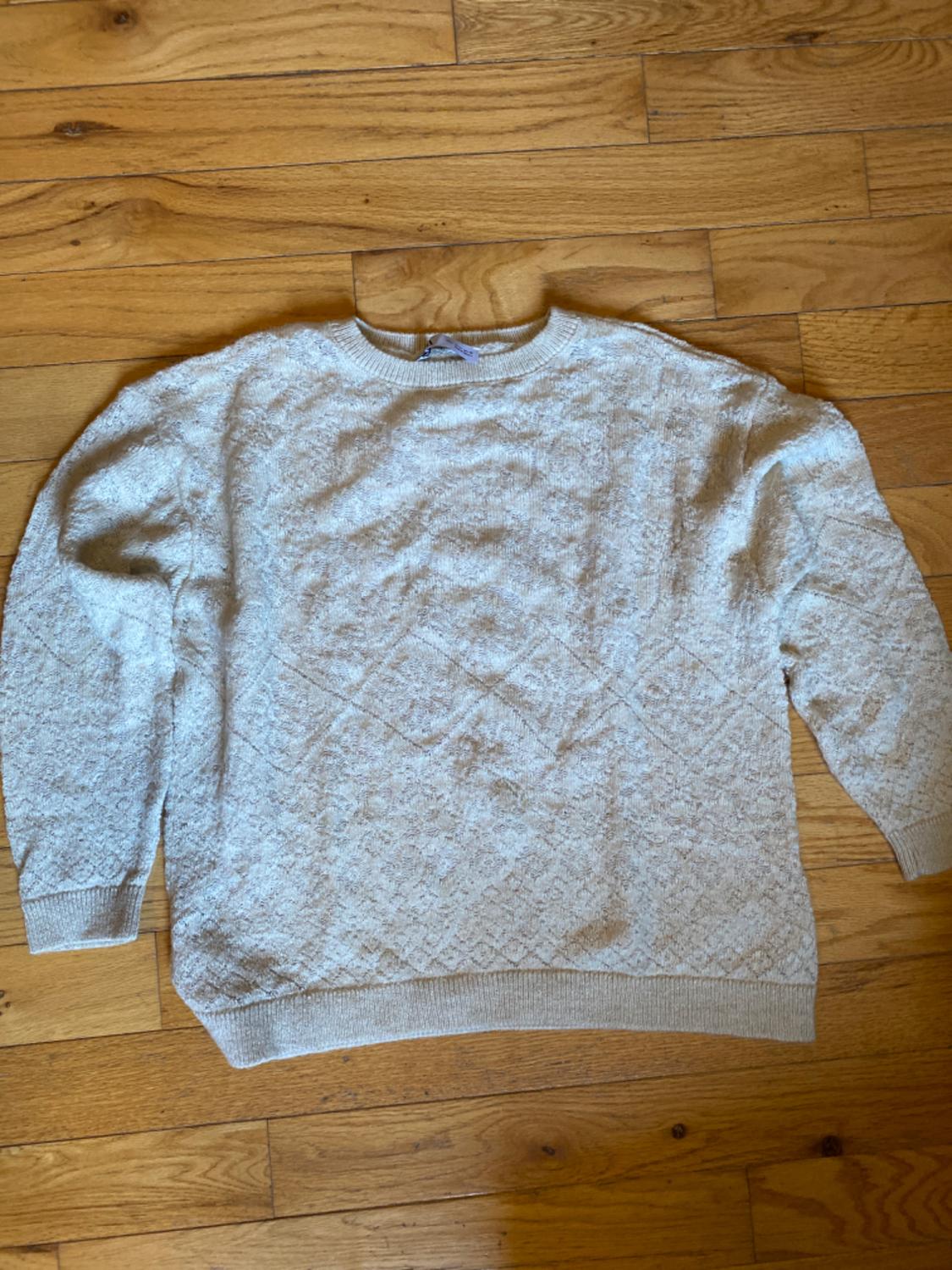 OVERSIZED POINTELLE KNIT SWEATER