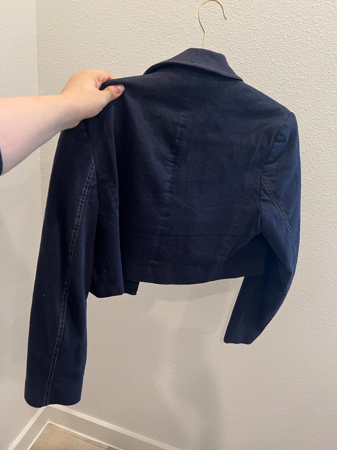 Z1975 TOPSTITCHED CROPPED DENIM JACKET - Image 3