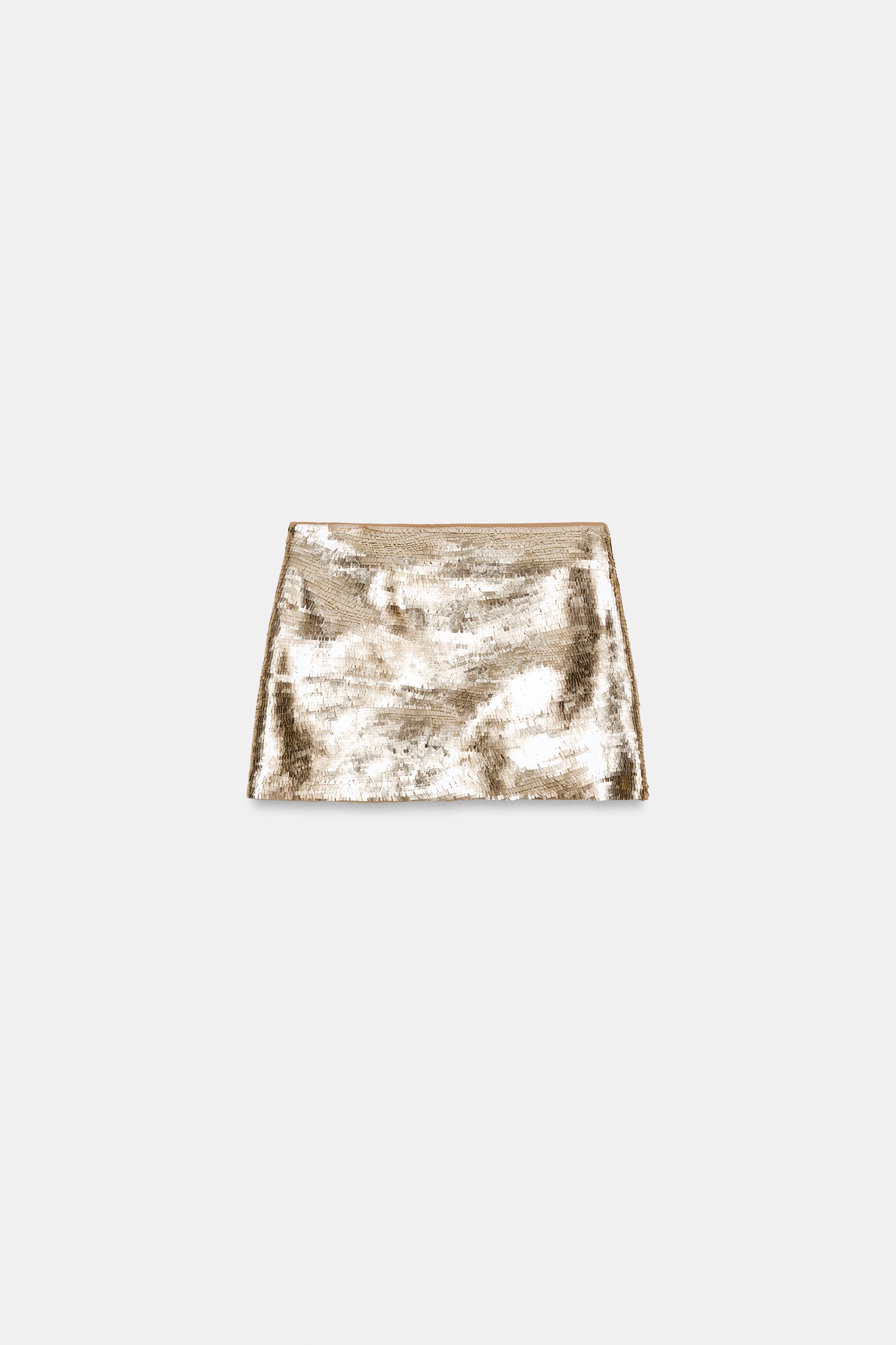 Женские юбки Zara SEQUIN MINI SKIRT — фото 5