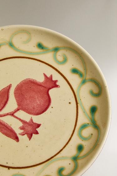 POMEGRANATE TERRACOTTA SIDE PLATE - Ecru / Red by Zara - Image 2