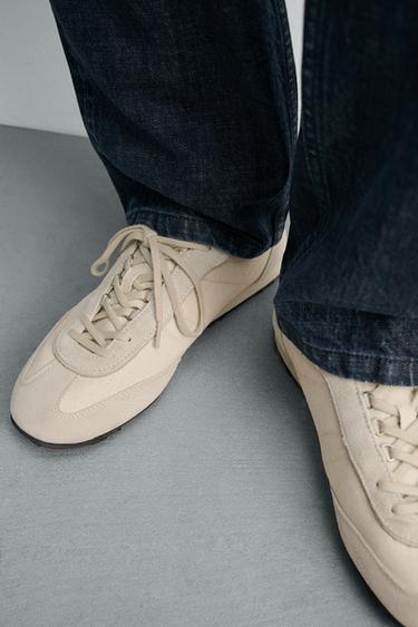 LEATHER TRAINERS - White by Zara - Image 2