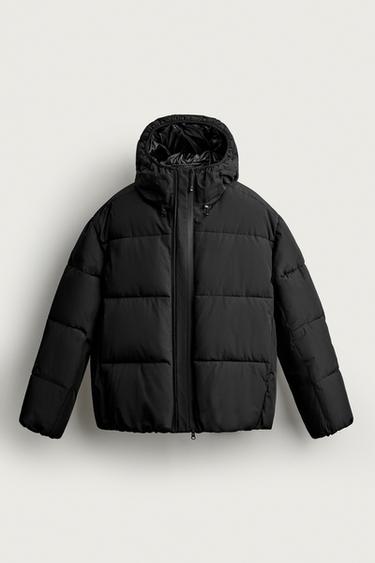 CAZADORA ACOLCHADA RELAXED FIT CAPUCHA - Negro de Zara
