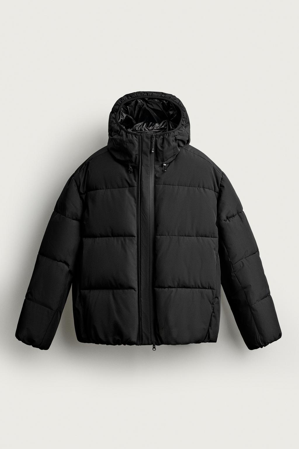 RIPSTOP HOODIE RELAXED FIT PUFFER JACKET