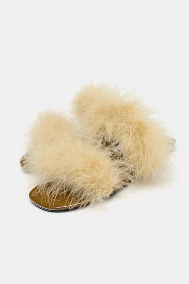 SANDALES BRIDES PLUMES - Jaune de Zara - Image 5