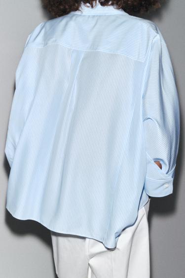 STRIPED SHIRT ZW COLLECTION - Blue/White by Zara - Image 2