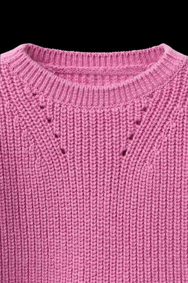 Zara EMBROIDERED HEART SHIRT WITH KNIT VEST - Pink
