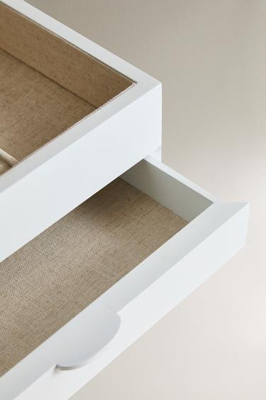 LACQUERED JEWELLERY BOX WITH DRAWER - White by Zara - Image 0