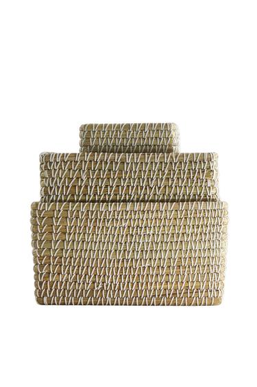 Zara 撞色长方形篮筐 - 多色