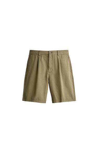 BERMUDA PLIEGUES REGULAR FIT - Beige de Zara