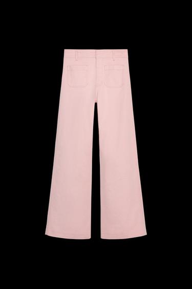 Zara FULL LENGTH ZW COLLECTION STRAIGHT LEG JEANS WITH A HIGH WAIST - Pink - Image 0