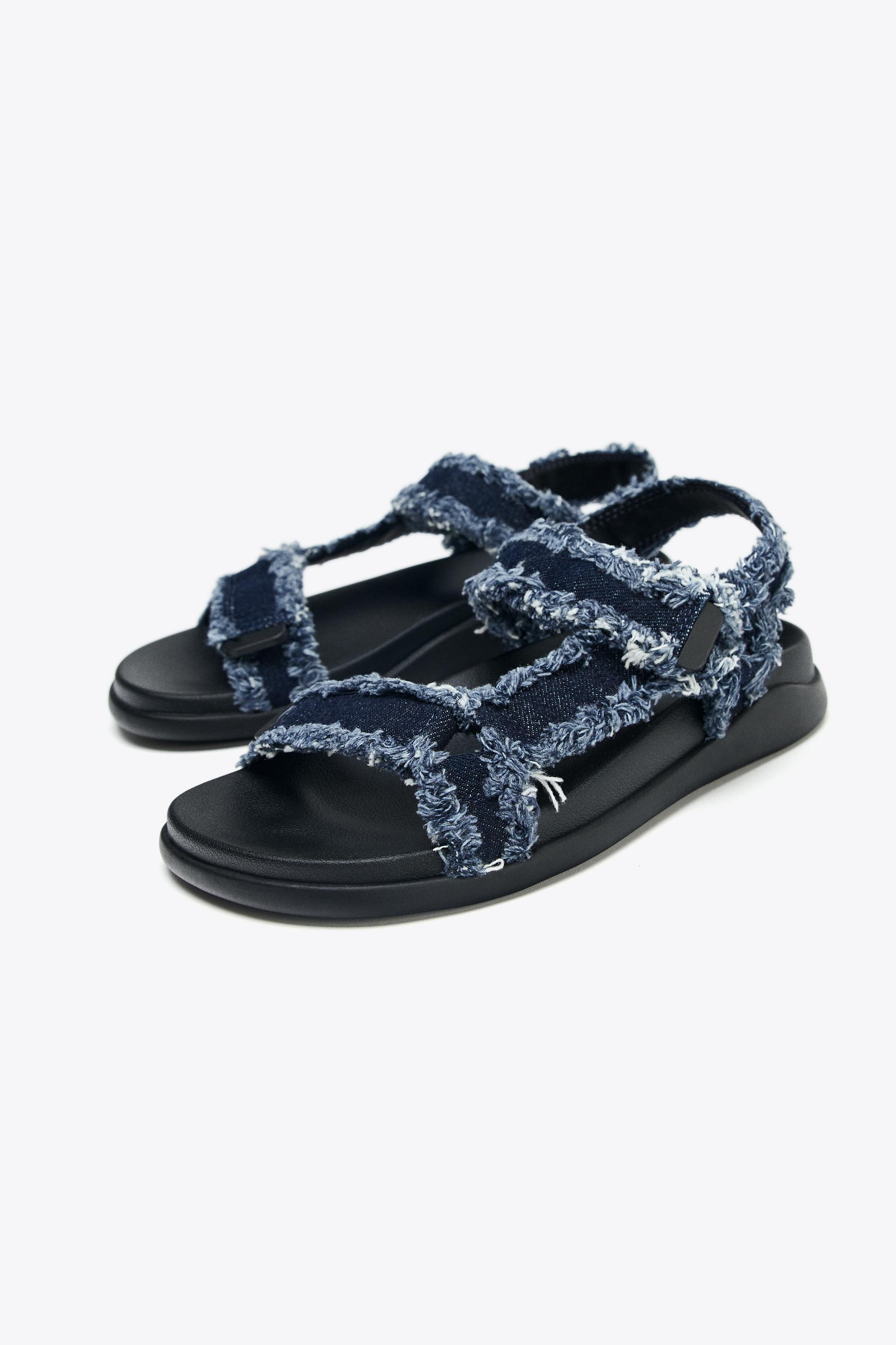 デニムプラットフォームサンダル - デニムブルー | ZARA Japan