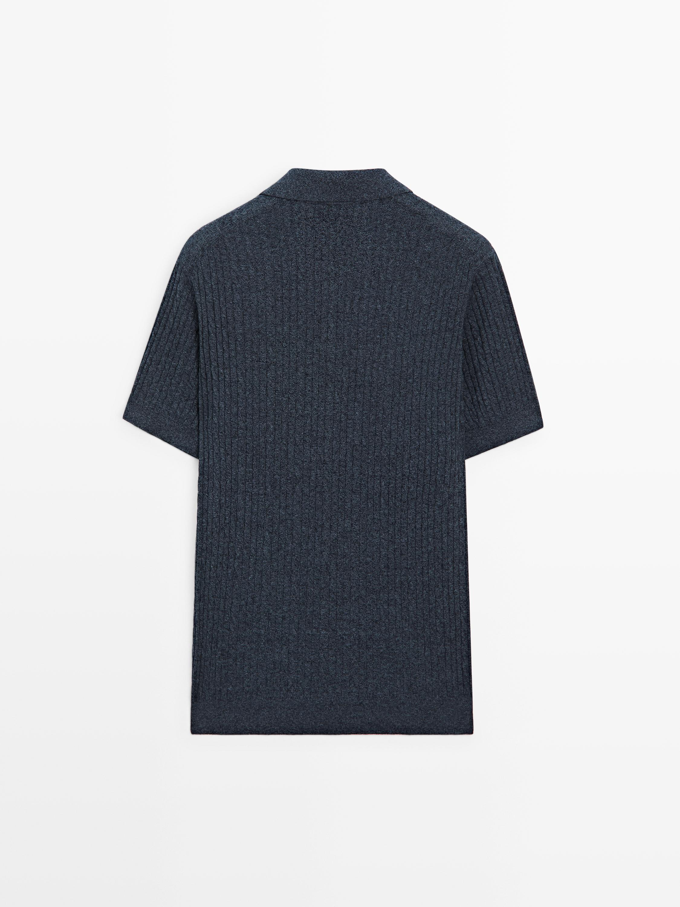 Polo en maille à manches courtes détail tressé