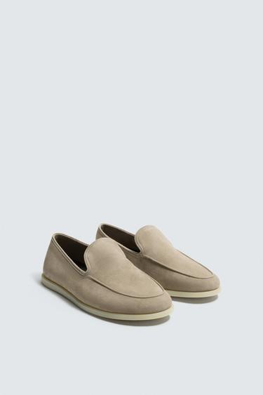 CASUAL LEATHER LOAFERS - Ecru White by Zara