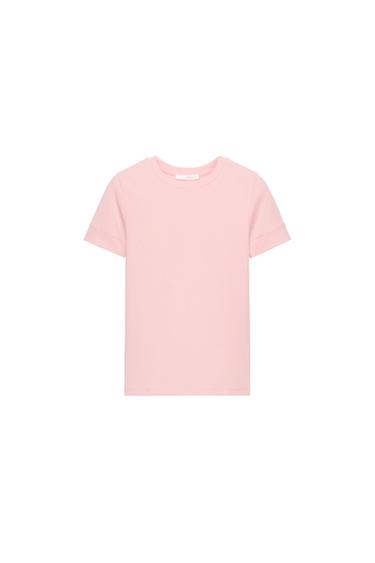 MINIMALIST SHORT SLEEVE T-SHIRT - Mid-pink by Zara