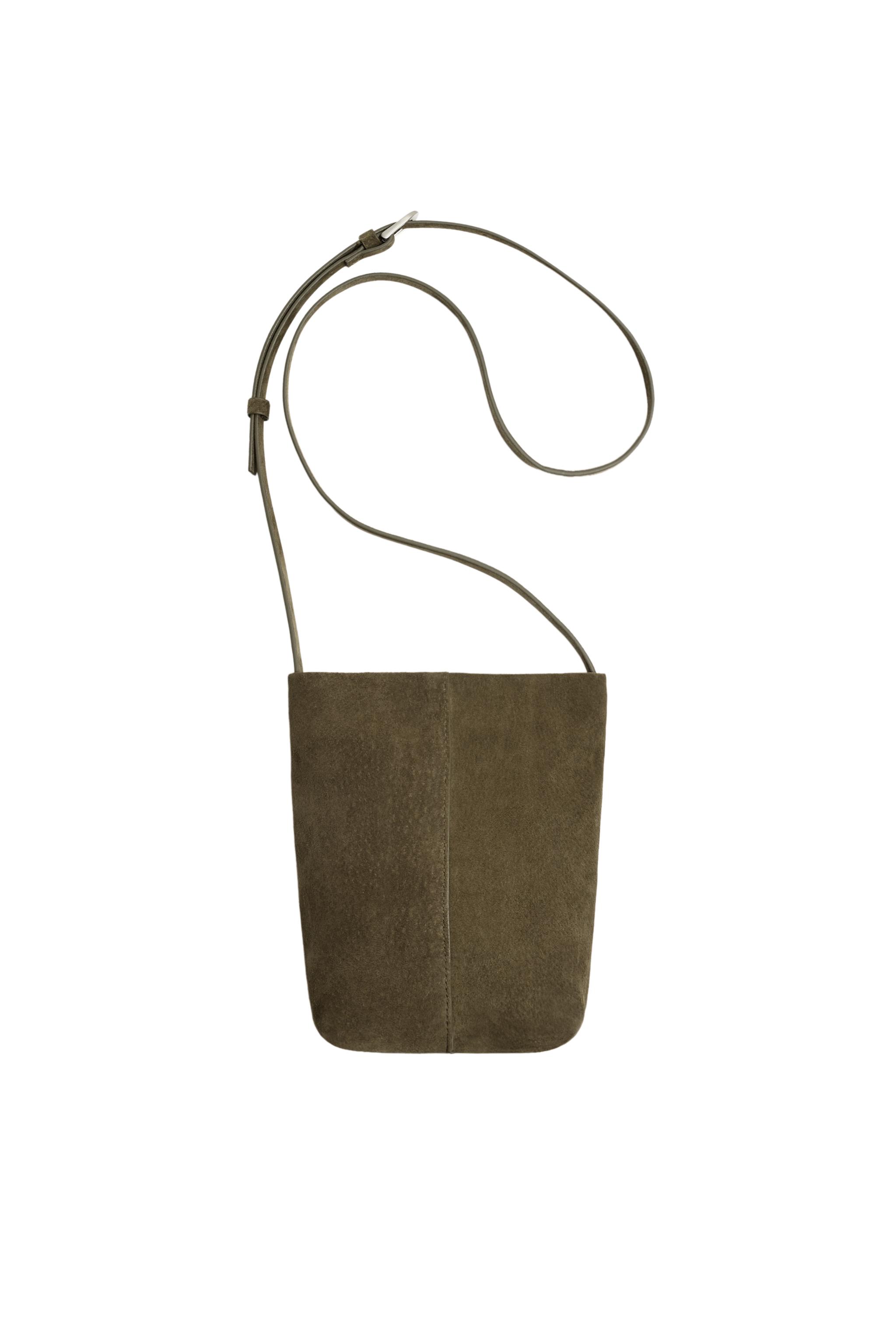 LEATHER CROSSBODY BAG - Khaki Green | ZARA South Africa