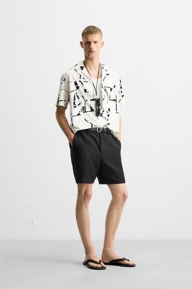CHEMISE ÉLASTIQUE À IMPRIMÉ ABSTRAIT - Blanc de Zara - Image 3
