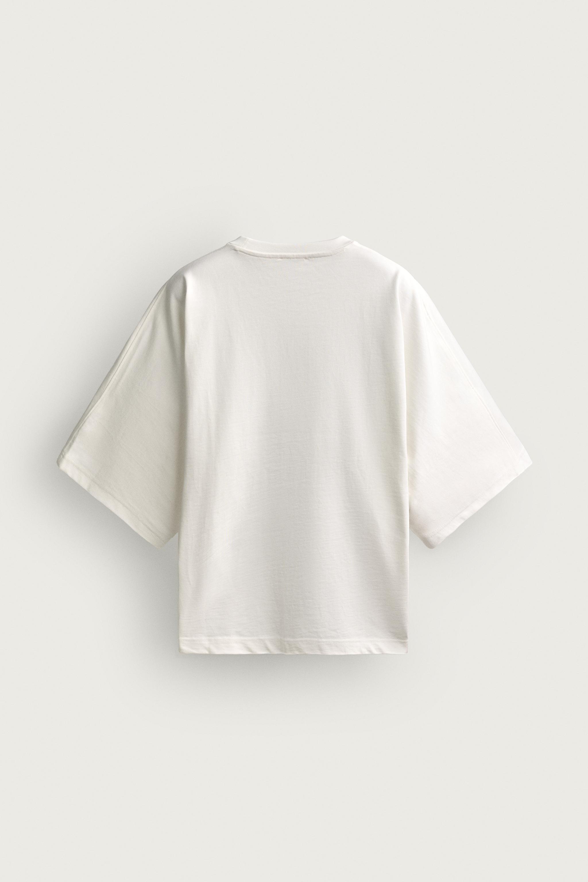 Zara RELAXED FIT YARASA KOLLU T-SHIRT görsel 8