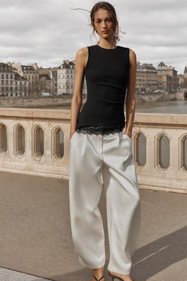 Haut Femme Zara Sans Manches - Couleur Ivoire - Taille Unique - Très Bon état