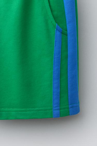 SHORT À BANDES LATÉRALES - Vert de Zara - Image 3