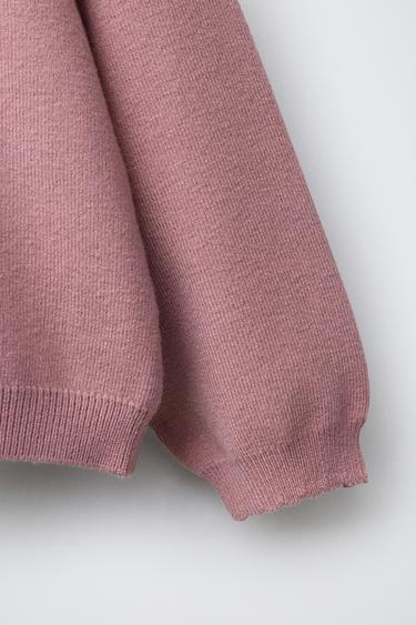 PULL EN MAILLE À COL CLAUDINE ET FLEURS - Rose moyen de Zara - Image 3