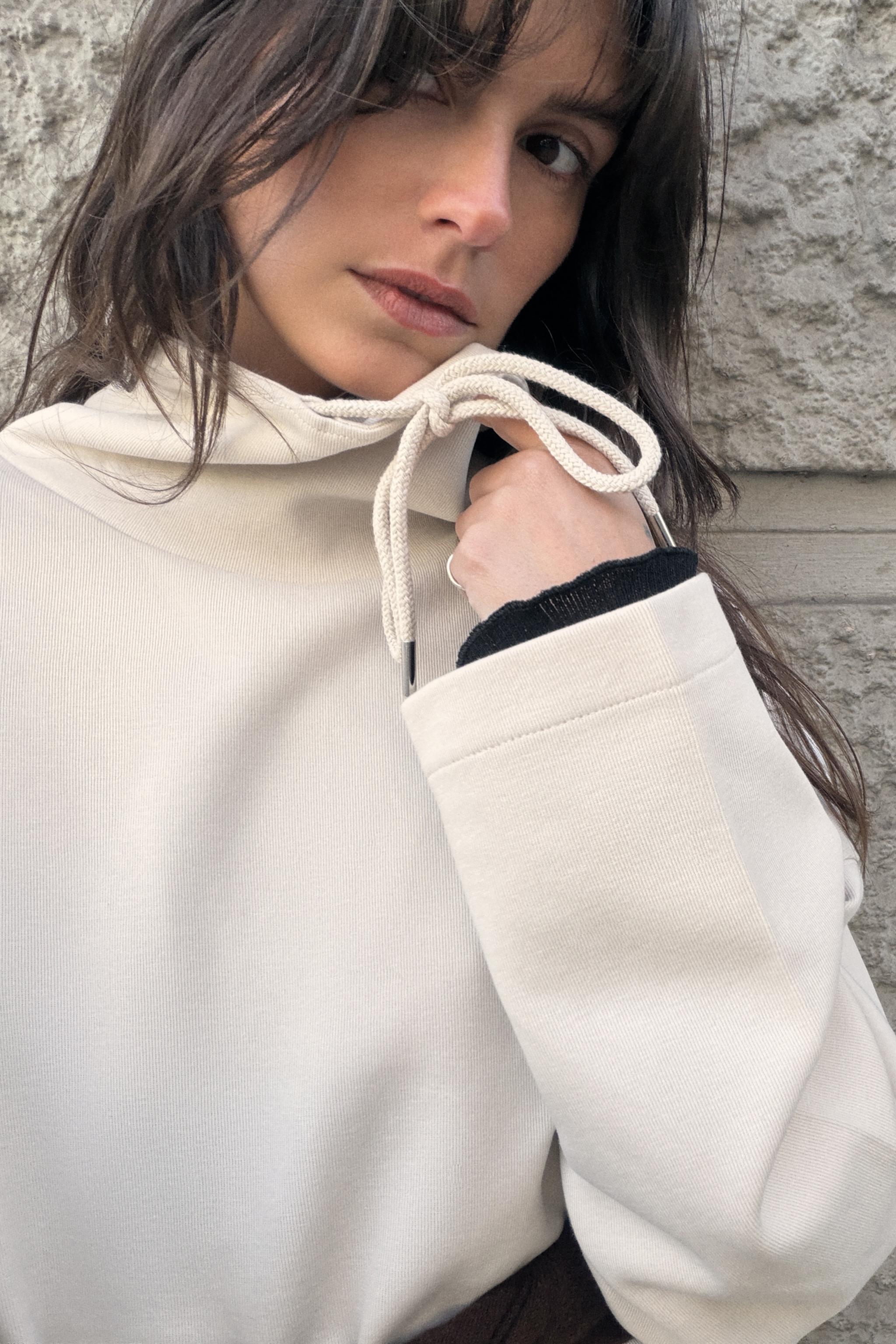 WASHED EFFECT INTERLOCK SWEATSHIRT
