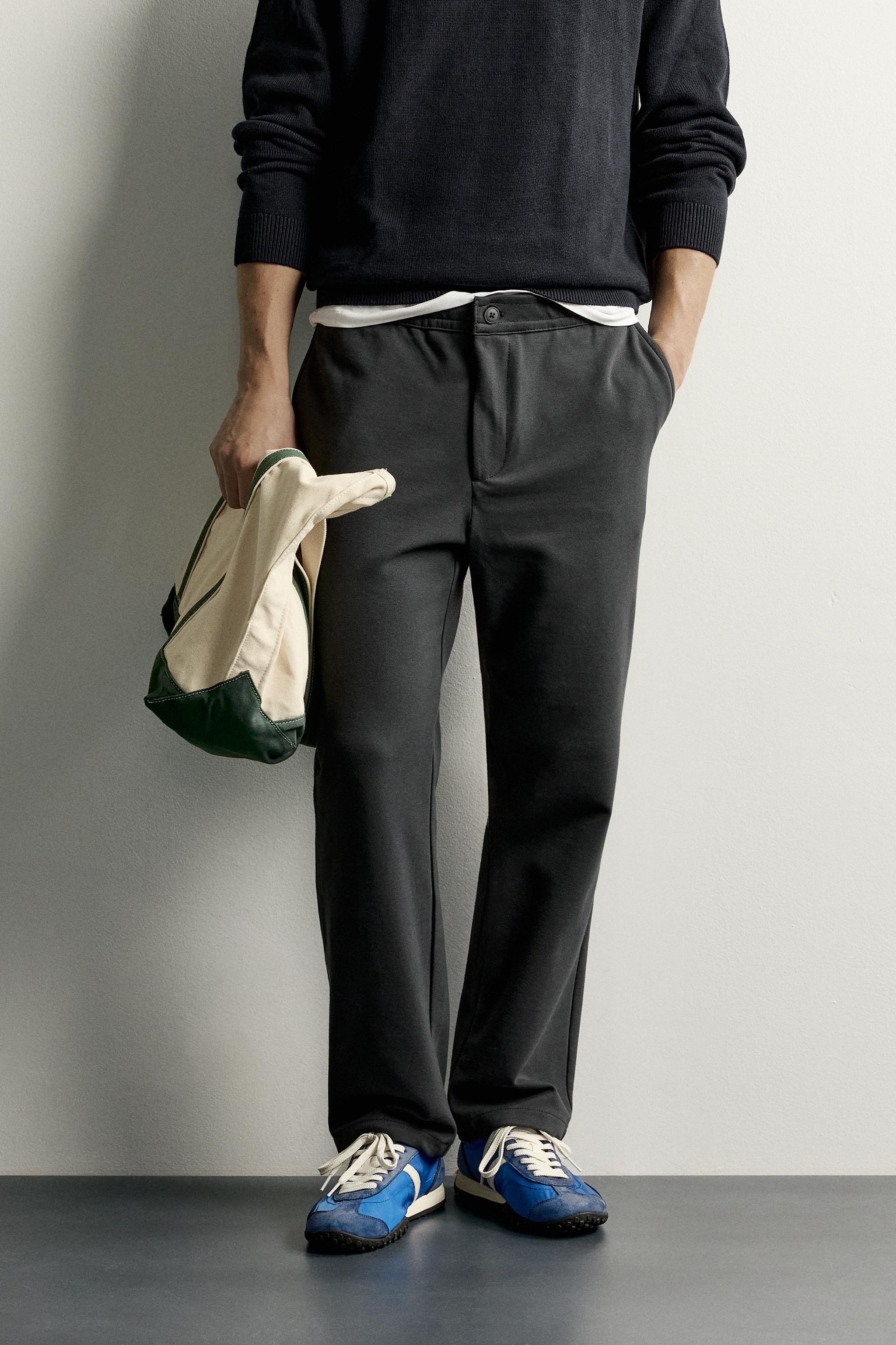 COMFORT REGULAR FIT PANTS — Gray
