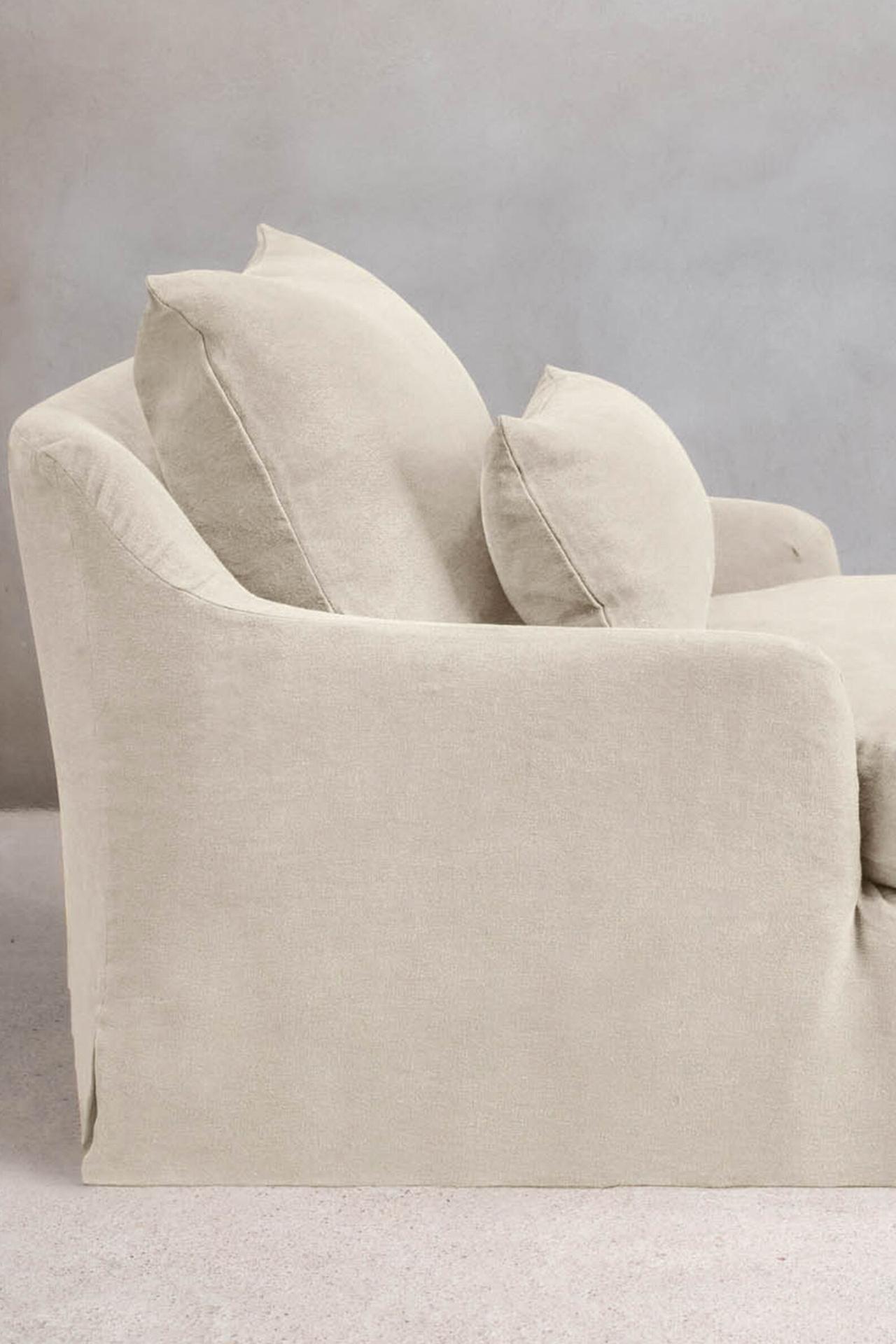 LOVESEAT 01 LINEN COVER — Light beige