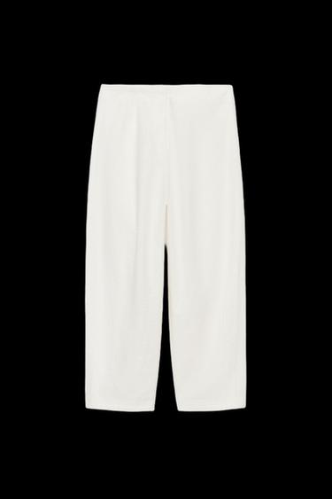 PANTALÓN CON LINO ZW COLLECTION - Blanco roto de Zara