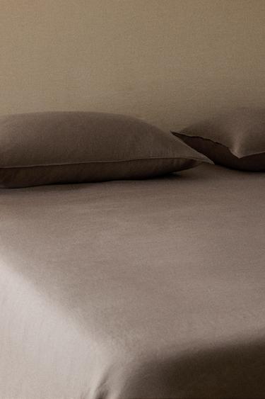 Zara (140 GxM²) WASHED LINEN DUVET COVER - Brown