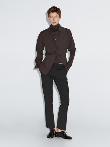 Zara Straight-leg technical trousers - Black - Image 0
