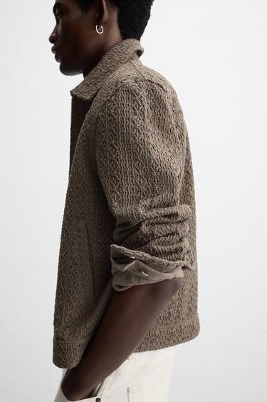 VESTE COMBINÉE CROCHET - Gris taupe de Zara - Image 6
