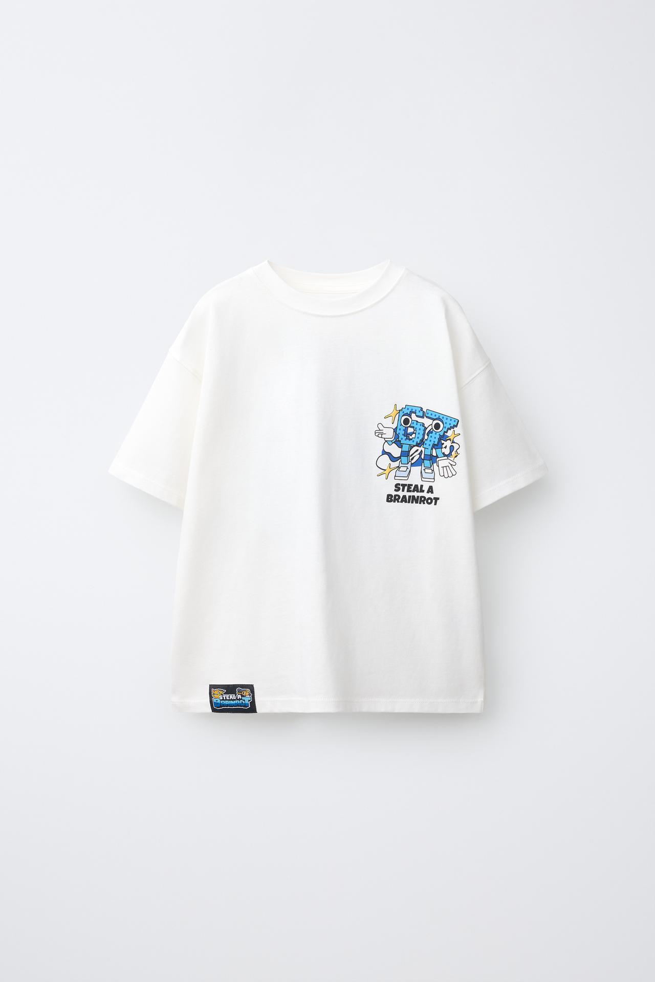 STEAL A BRAINROT © SPYDER GAMES PRINTED T-SHIRT — White