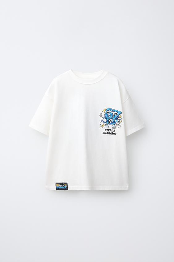 CAMISETA ESTAMPADA STEAL A BRAINROT © SPYDER GAMES - Blanco de Zara - Imagen 0