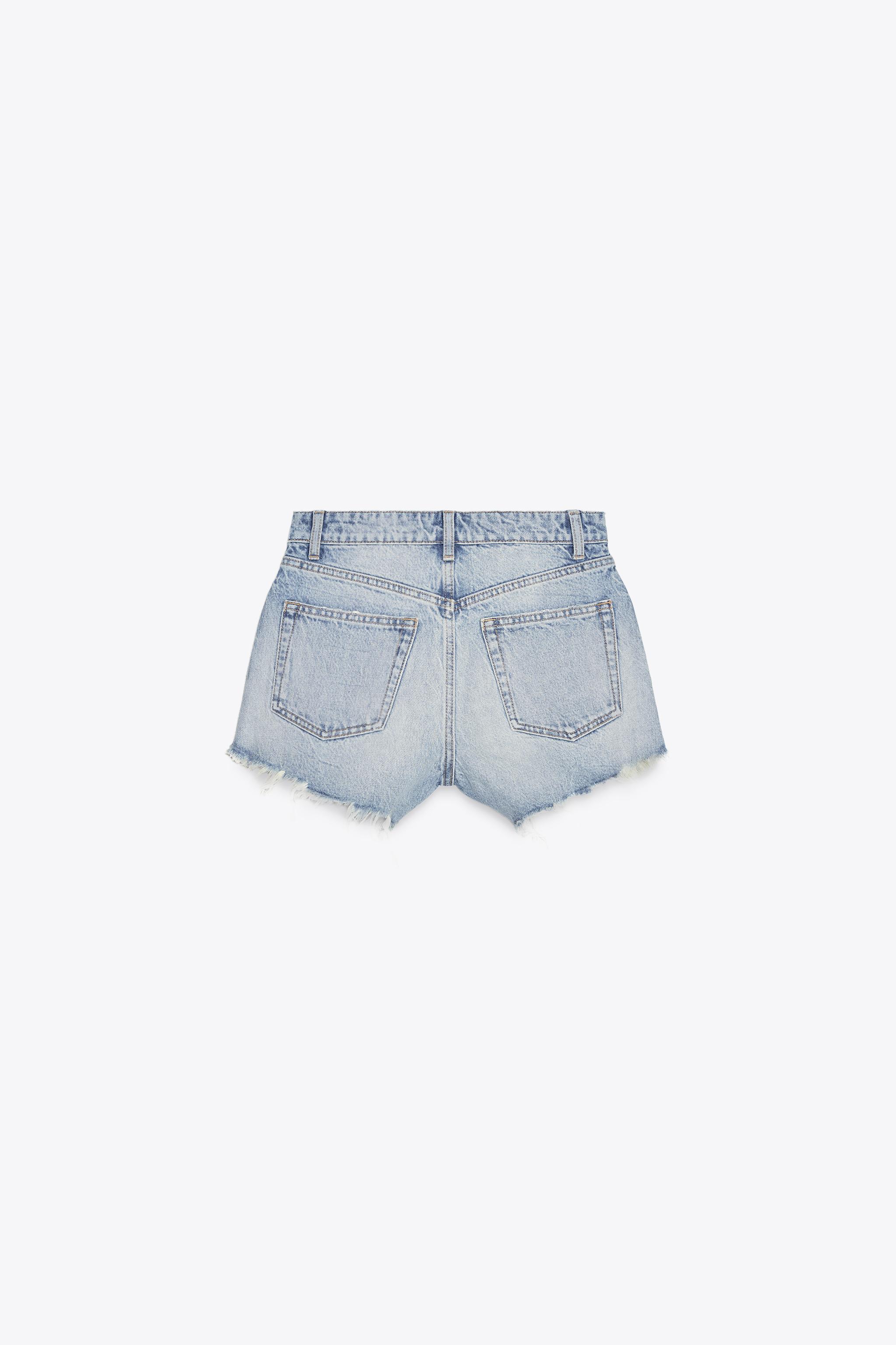 カーブハイウエストTRFデニムショーツ - ブルー | ZARA Japan / 日本