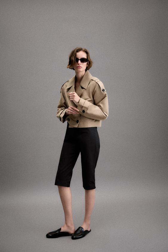 TRENCH CORTO CRUZADO - Tostado de Zara - Imagen 0