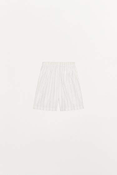 SHORT DE PYJAMA BOXER À RAYURES - Écru / Beige de Zara - Image 3