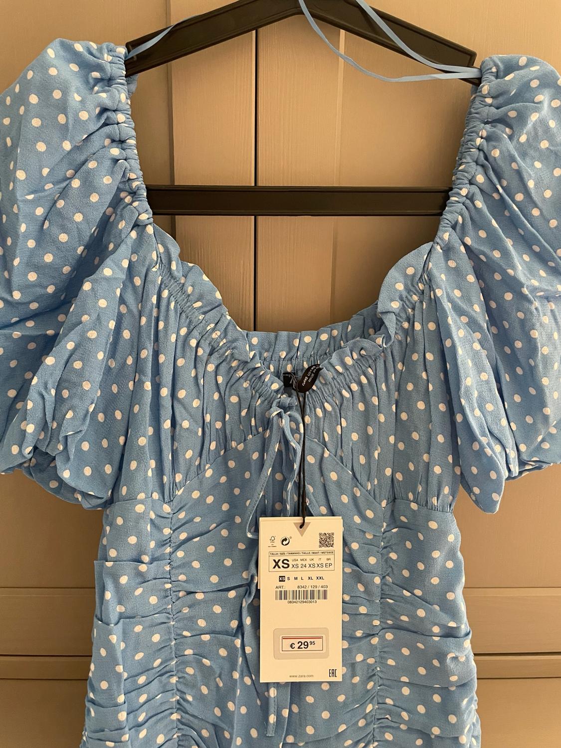DRAPED POLKA DOT DRESS - Image 3