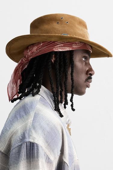 SUEDE LEATHER HAT - Tobacco by Zara - Image 1