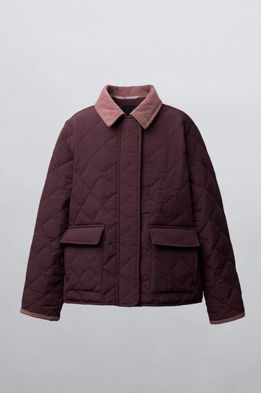 QUILTED RIDING JACKET - Burgundy by Zara