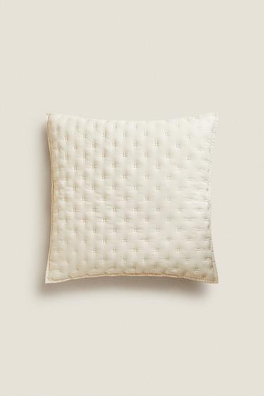 PADDED DOTTED CUSHION COVER FOR QUILTS - Ecru by Zara