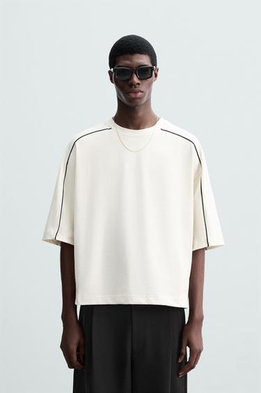 CONTRAST TRIM SWEATSHIRT - Oyster-white by Zara